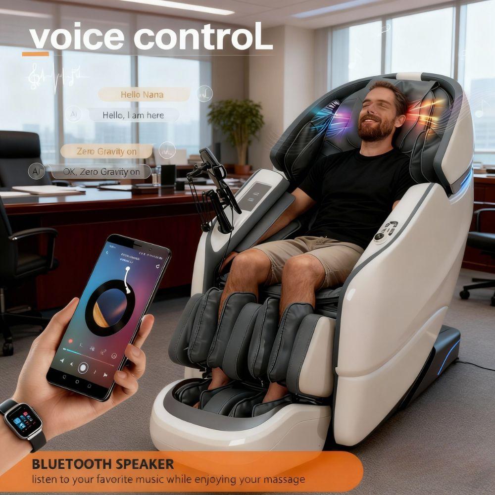 Massage Recliner Chair BV-1 Full Body 2026 Zero Gravity SL-Track Shiatsu Recliner with AI Voice LED Backlight Remote Waist & Calf Heating Phone Holder