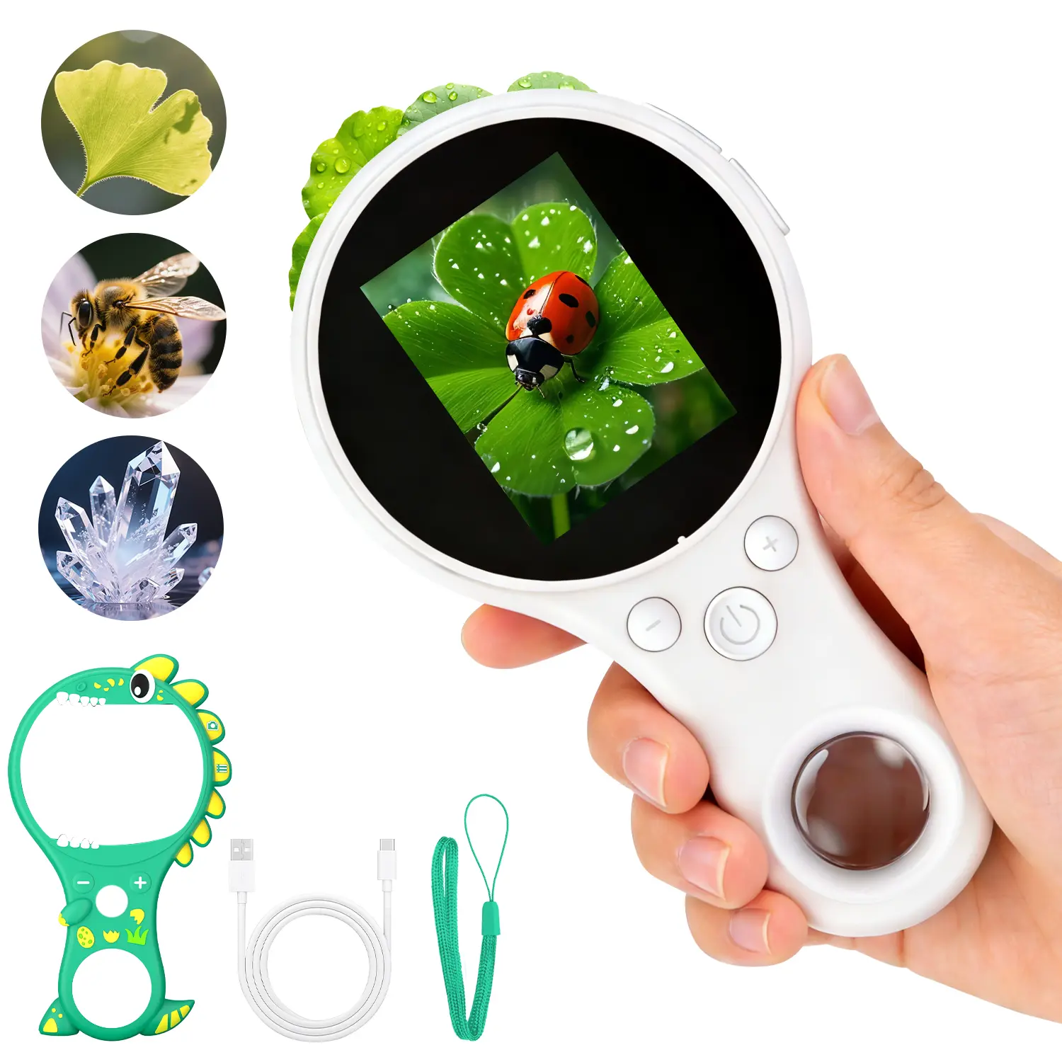 Handheld Digital Microscope - Summerwins Educational Mini Pocket Model with LED Light, Windows-Compatible Visual Learning Tool, Ideal Gift for Elementary School Students, Classroom Supplies