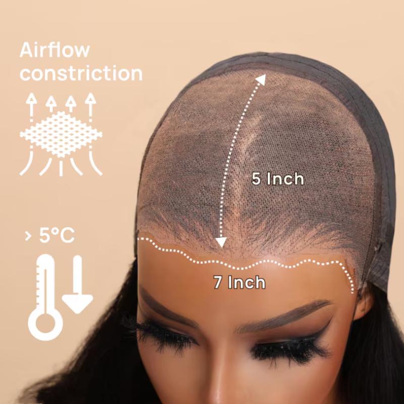 UNice Glueless Silk Straight Bob Wigs Pre-cut 7x5 HD Lace Closure Human Hair Wigs with Bleached Knots Beginner Friendly Put On and Go Natural Scalp