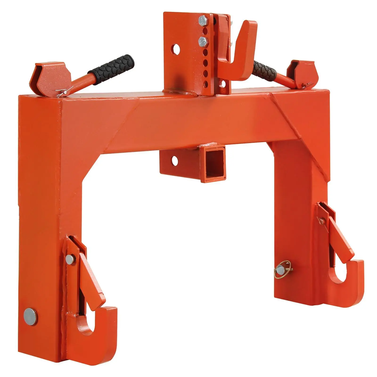 3 Point Quick Hitch, Alloy Steel Coated for Category 1 & 2 Tractors - 3000 lbs Capacity, 2-in Receiver, 5-Step Quick-Adjust Bolts - Fits Class 1 Implements