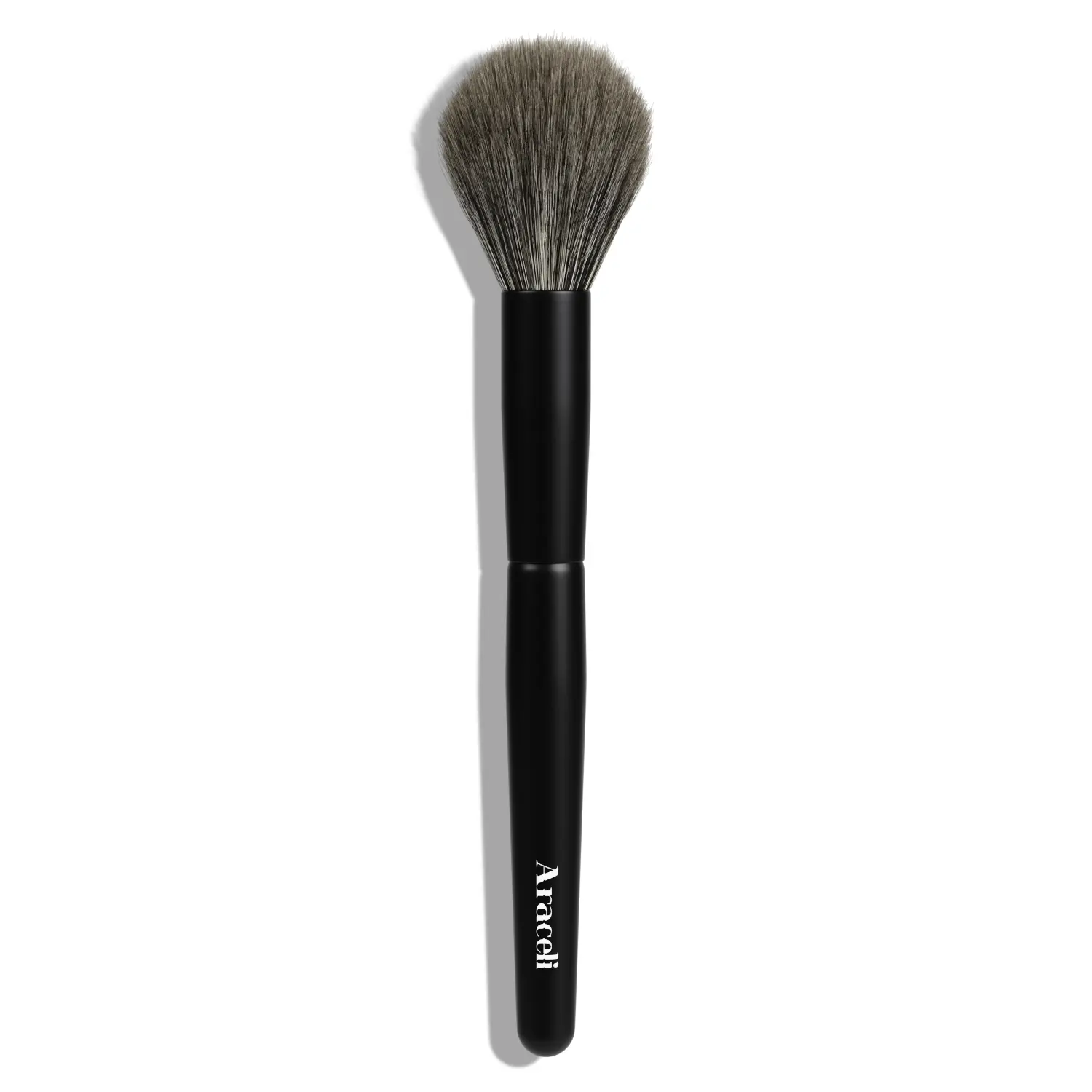 Aravelli Grande Cheek Brush - Black Handle with Natural Beard, Ideal for Styling and Enhancing Makeup Application