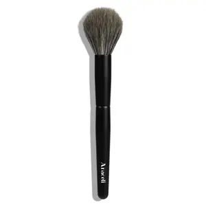 Aravelli Grande Cheek Brush - Black Handle with Natural Beard, Ideal for Styling and Enhancing Makeup Application
