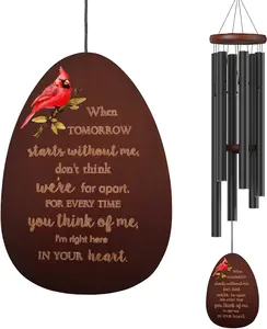 Memorial Wind Chimes for Outside, Sympathy Cardinal Wind Chimes for Loss of Loved One,in Memory of a Loved One Like Mother & Father,Cardinal & Sympathy Gifts Basket for Bereavement,Condolence,Funeral