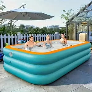 102.3-Inch/118.1-Inch Thickened Large Adult-Size Family Inflatable Pool - Durable, quick and easy to set up for outdoor entertainment and relaxation for summer parties, holidays and family gatherings