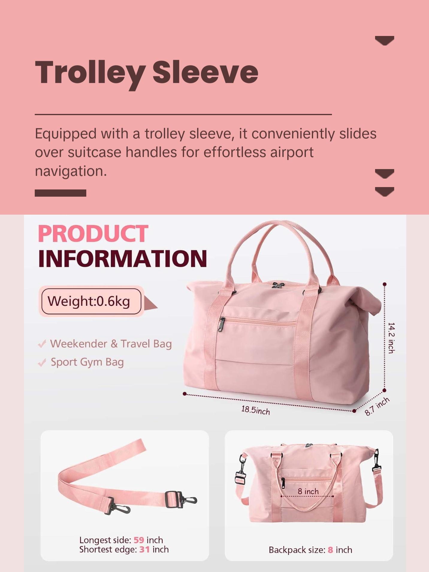 Waterproof Travel Duffle Bag – Weekender Carry-On with Trolley Sleeve 🧳✨ Perfect for Trips, Gym, or Hospital Bag TOPBAG