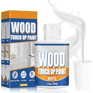Wood Touch Up Paint, 1.5 fl Oz White Paint Pen for Furniture, Fast Drying Wood Paint, Quickly Repairs Any Scratches Chips Blemishes on Cabinets, Doors, Tables, and Dressers, Touch Up Paint for Both Interior and Exterior Use