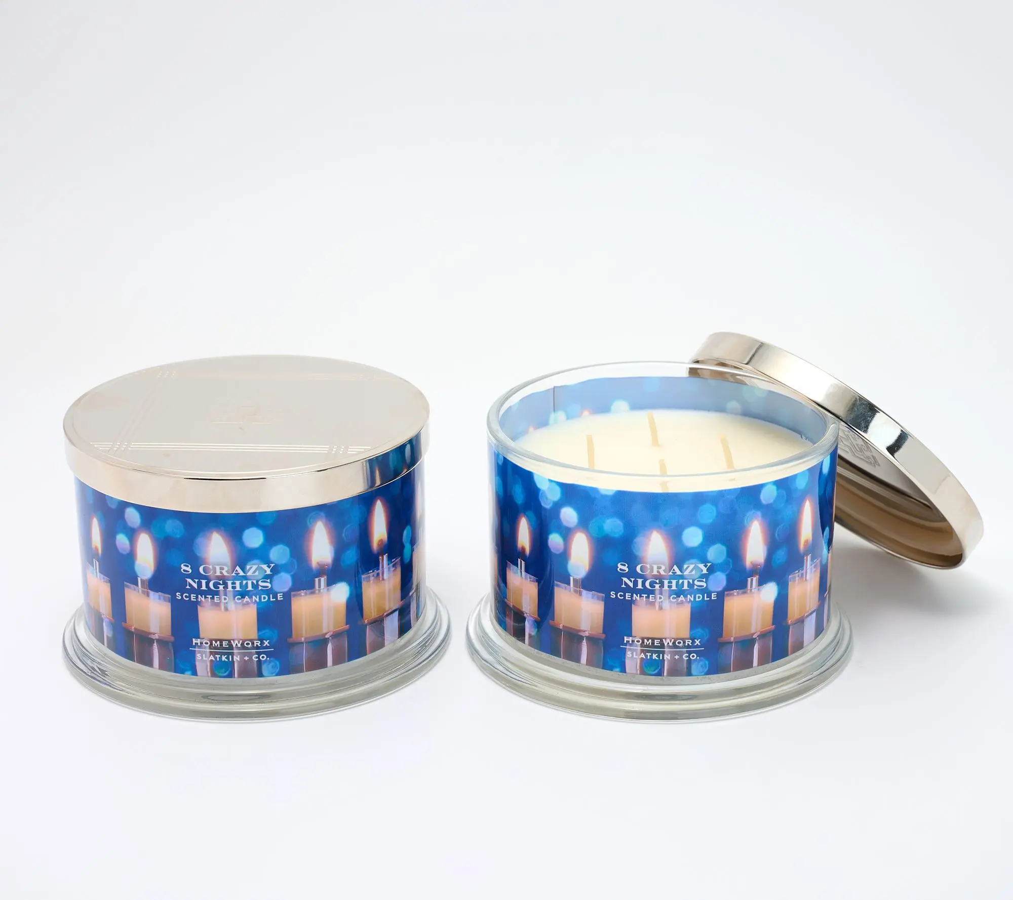 HomeWorx by Slatkin + Co. S/2 18oz Candles - 8 Crazy Nights
