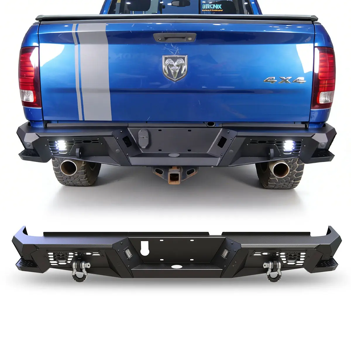 WOLFSTORM Rear Bumper, Auto Replacement Body & Frame Bumper for 2009-2018 Dodge Ram 1500 Vehicle, Car Accessories for Trucks