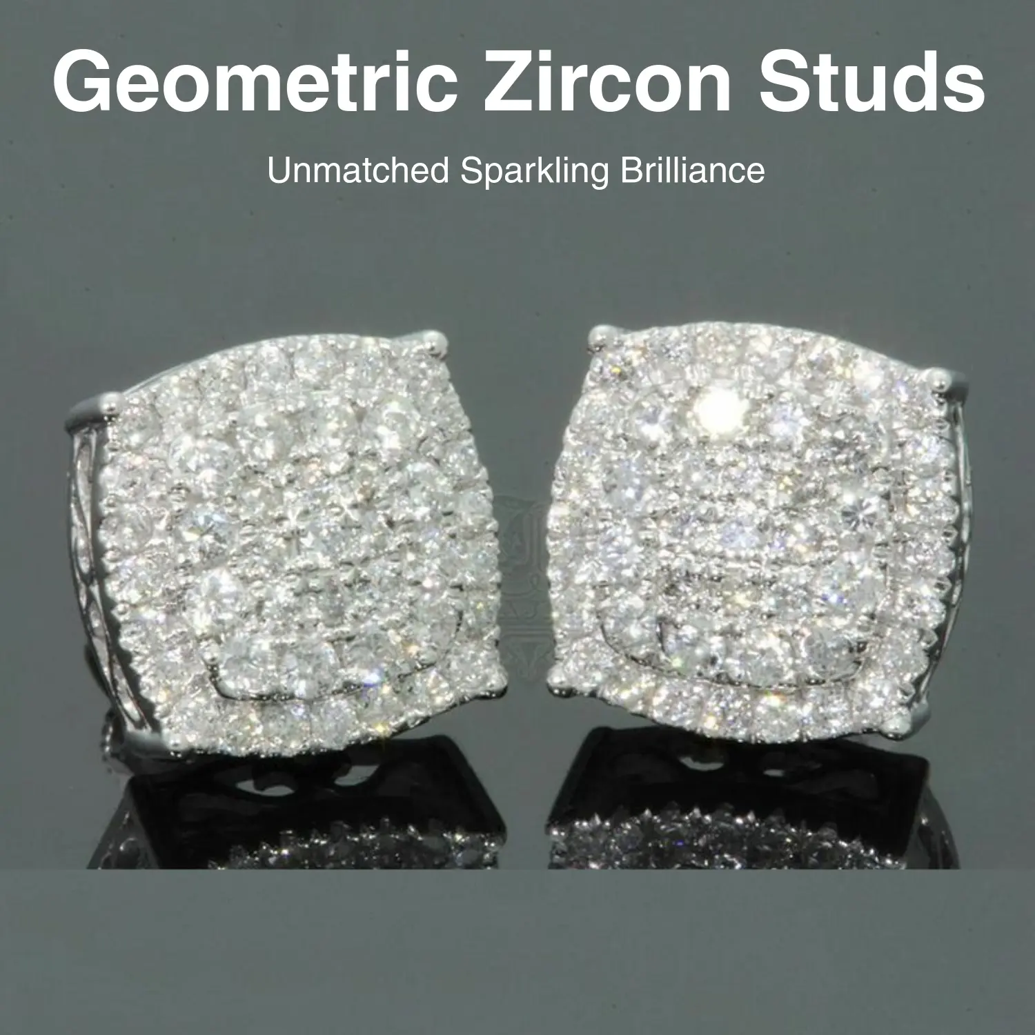【2026 TREND ALERT】Hip Hop Oversized 12mm Full Pavé Stud Earrings | AAA Micro Pave Zircon Luxury Geometric Square | Unisex for Hip Hop Lovers/Streetwear Enthusiasts/Couples | Daily/Party/Casual Wear Jewelry for Men & Women