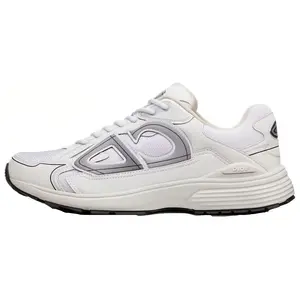 Dior B30 CD Mesh Fabric Low-Top Casual Sneakers for Men in White with Reflective Logos & Ultra-Lightweight Outsole Sports Shoes Footwear shoes to get ice spice's spongebob outfit i love you drake original lip gloss pumps of blush original Athletic