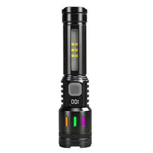 Super Bright Rechargeable EDC LED Flashlight - Adjustable Tactical, High Performance, Portable Flashlights with 5 Lighting Modes, COB Side Light, USB-C Charging, Zoomable, Waterproof for Outdoor Hiking, Camping, Security Use, Adjustable Tactical Flashligh