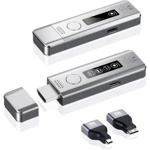 HDMI Transmitter and Receiver Kit, 4K Input to 1080P Output @60Hz, Plug & Play 165ft/50m Long Range via 2.4G/5G Dual Band for PC, Laptop, TV Box, Projector, Camera,  -Grey