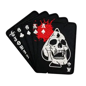 Dead Man's Hand Ace of Spade Embroidered Patch (Iron on Sew on-MD7)