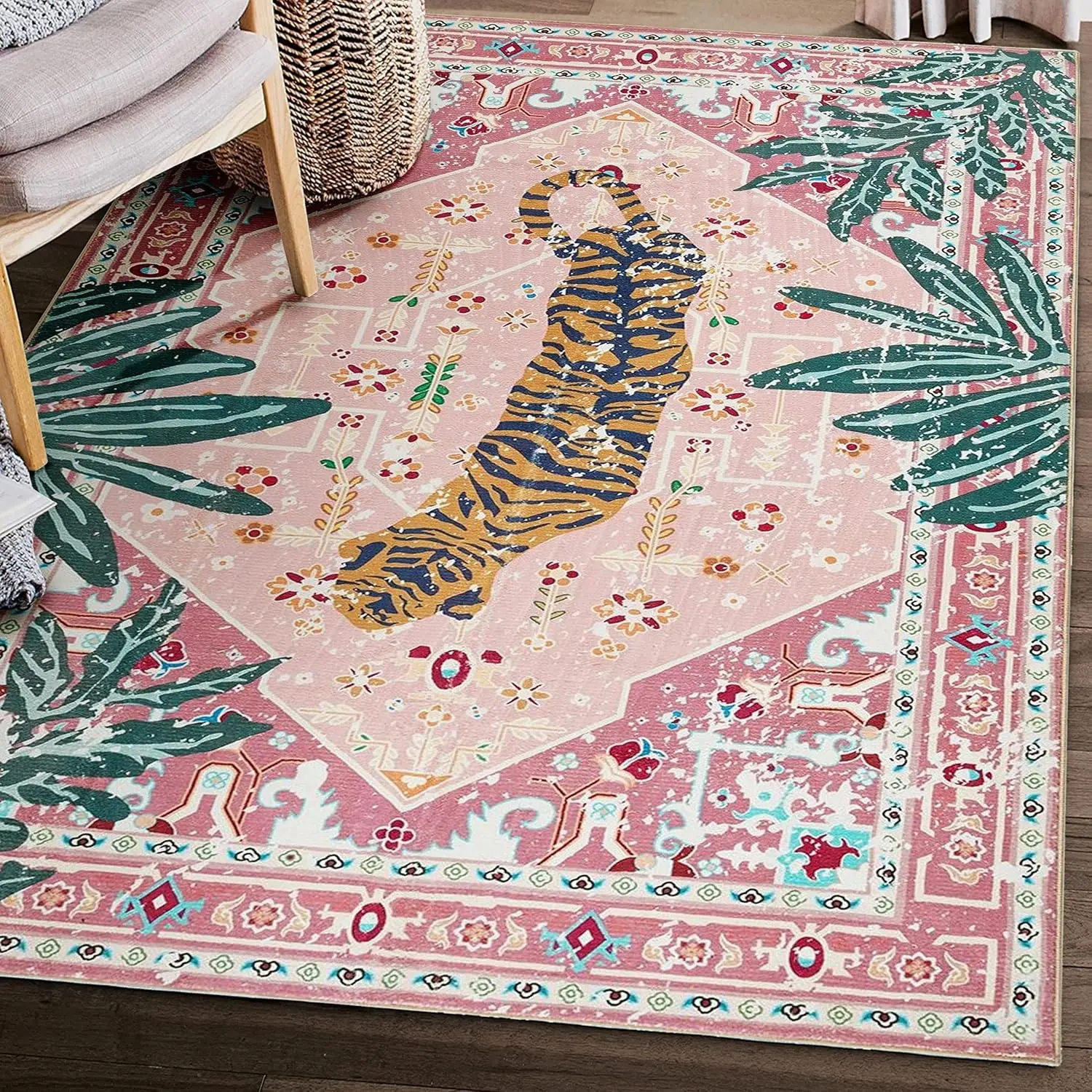 Jungle Tiger Carpet, Fashion Home Decor, Home Decorative Rug, Large Bedroom Rug, Non-Slip Mat, Soft Comfort Sofa Coffee Table Rug, Animal Print Rug, Machine Washable Rugs