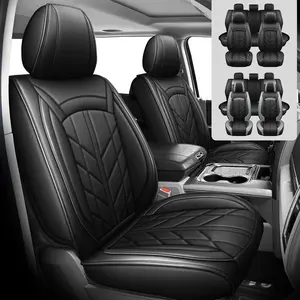 Fit For Kia Sportage 2017–2022 Full Set 5 Seats Car Seat Covers Waterproof PU Leather Front Rear Seat Cushion Protector Breathable Pad Mat Airbag Compatible with Storage Bag Easy to Install Clean Automotive Seat Protectors Car Interior Accessories