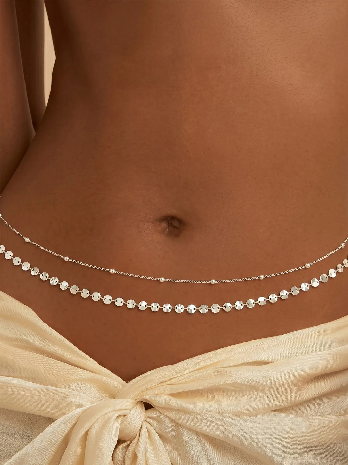 Women's Waist Chain, 14k Gold/Silver Plated Dainty Waist Chain Cute Body Chain Gold Chain Belt for Women Belly Chain Beach Accessories for Women Summer Jewelry for Women Gifts Body Jewelry Accessory