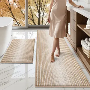 Rugs for living room, rugs for bathroom—BSICPRO Bathroom Rugs and Mats Sets, 2-piece thick absorbent chenille bath mat rug set, non-slip, soft shaggy bathroom floor mats, machine washable