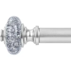 Curtain Rods for Windows 30 to 41 Inch, Decorative   1'' Diameter Curtain Rod with  Foil Finials, Adjustable Heavy Duty Easy Install Drapery Pole for Farmhouse, Bedroom