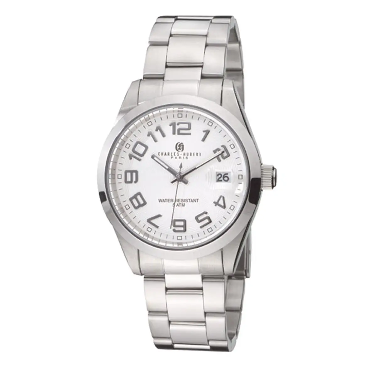 212 MAIN Unisex Charles-Hubert-Paris Premium Collection Watch, White Dial, Stainless Steel, Fashion