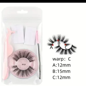 Self Adhesive Eyelashes No Glue Needed False Lashes Natural Look Lash Extensions Reusable Waterproof Wispy Fluffy Lashes With Tweezer And Brush Makeup Cosmetic Eyelash Extension Eyelash Extensions Eyelashes Extensions