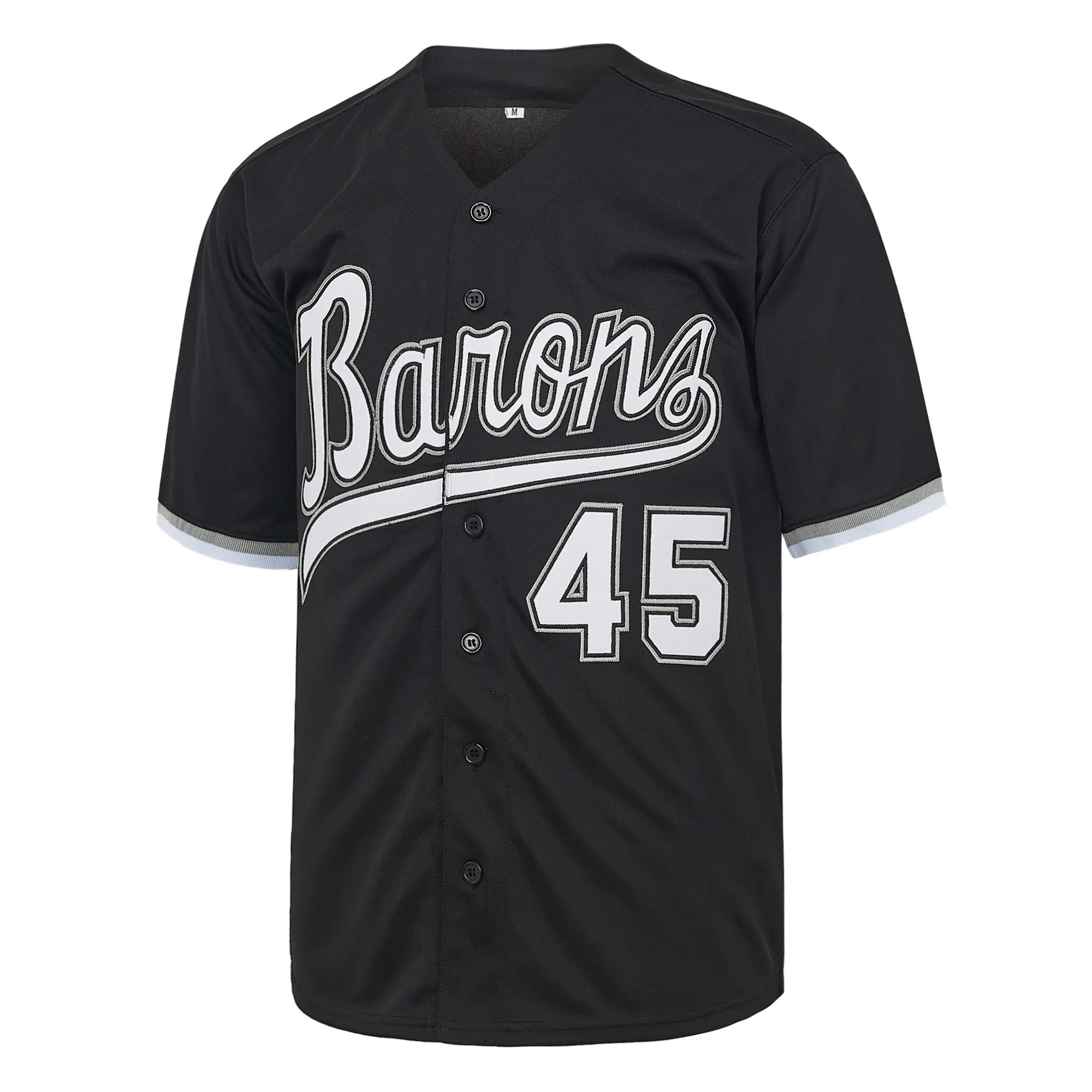 Men's #45 Barons Baseball Jersey White And Black Hip Hop Rap  Embroidery Sportswear Clothing Uniforms Athletic, Jersey Shirts, Fashion Jerseys