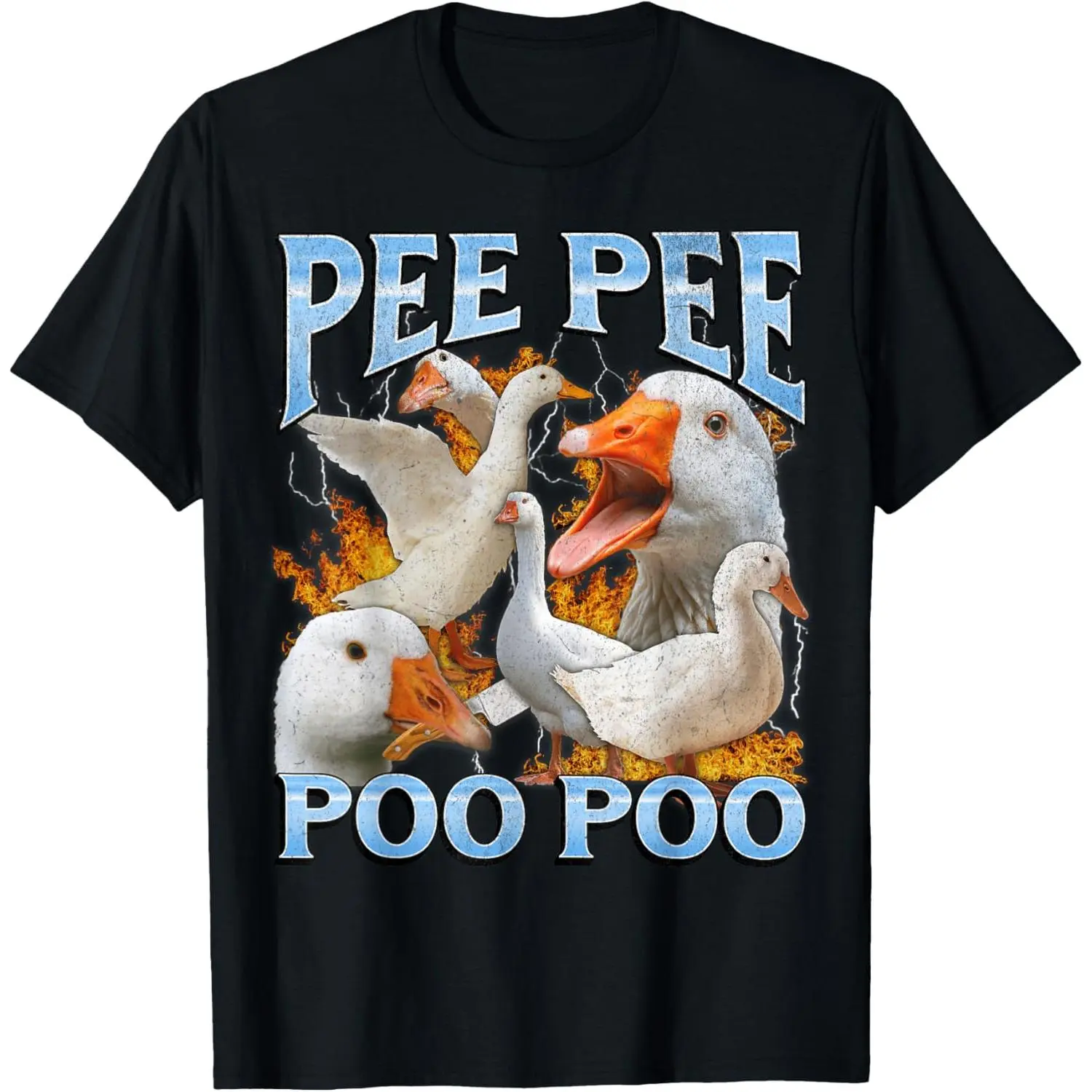 # TikTokShopRestock Men's Plus Size Comfy Short-Sleeve Funny Goose Meme Pee T-Shirt, Top with Breathable Fabric....