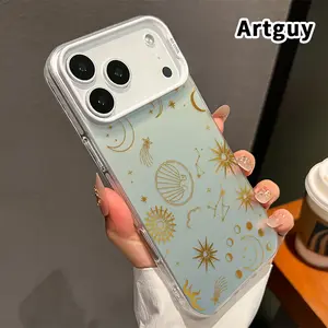 IMD Case for iPhone 17 16 15 14 Pro Max 13 12 11 XR XS Plus Air E Cosmic Dreamscape Pattern Raised Edges Camera Protective Ultra Thin Cell Phone Cover