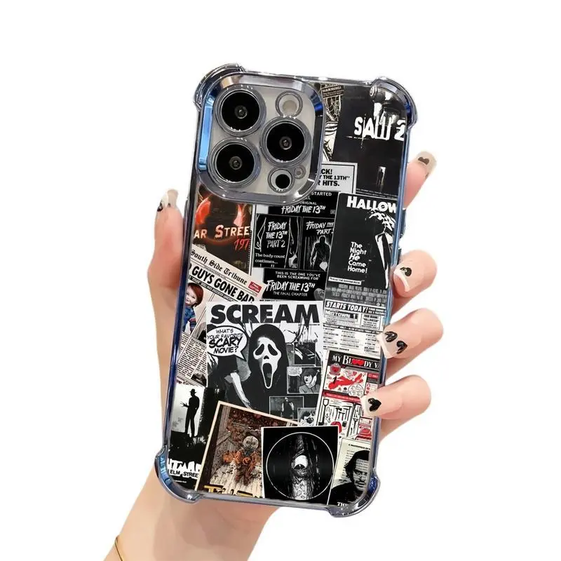 Horror Movie Halloween Scary Scream TPU Smartphone Cover - Shockproof, Anti-Drop Protective Accessory, Spooky Gift for iPhone 11-17 & Samsung S21-S26 Mobile Phone Accessories