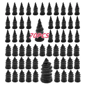70PCS Tire Repair Rubber Nails Kit with 2 Sizes for Car Motorcycle Truck Tractor Fast Self-service Screw Rubber Nail Vacuum Tire Puncture Repair Tool Jack Wrench Quick Fix Repair