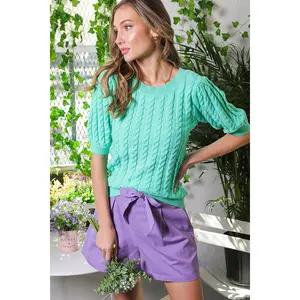 Teal Short Sleeve Sweater