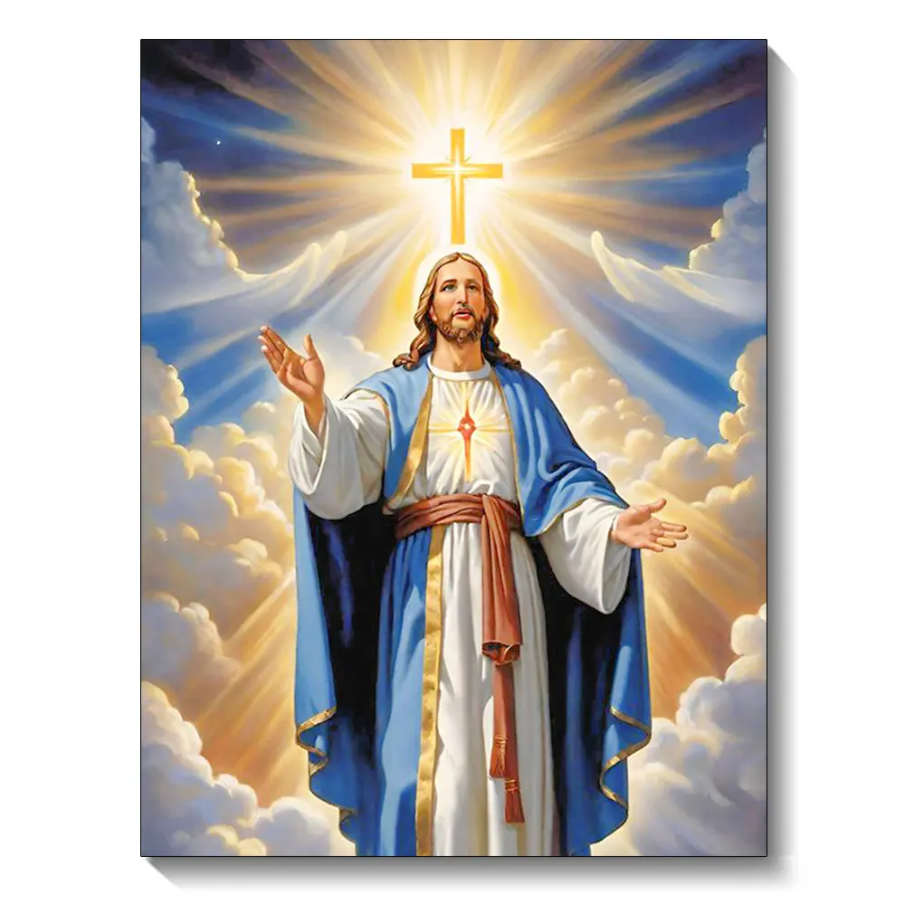 1Pc Adult 5D Diamond Painting Kit Jesus Full Round Drill Bit Art Painting DIY 5D Adult Diamond Painting Kit by Numbers