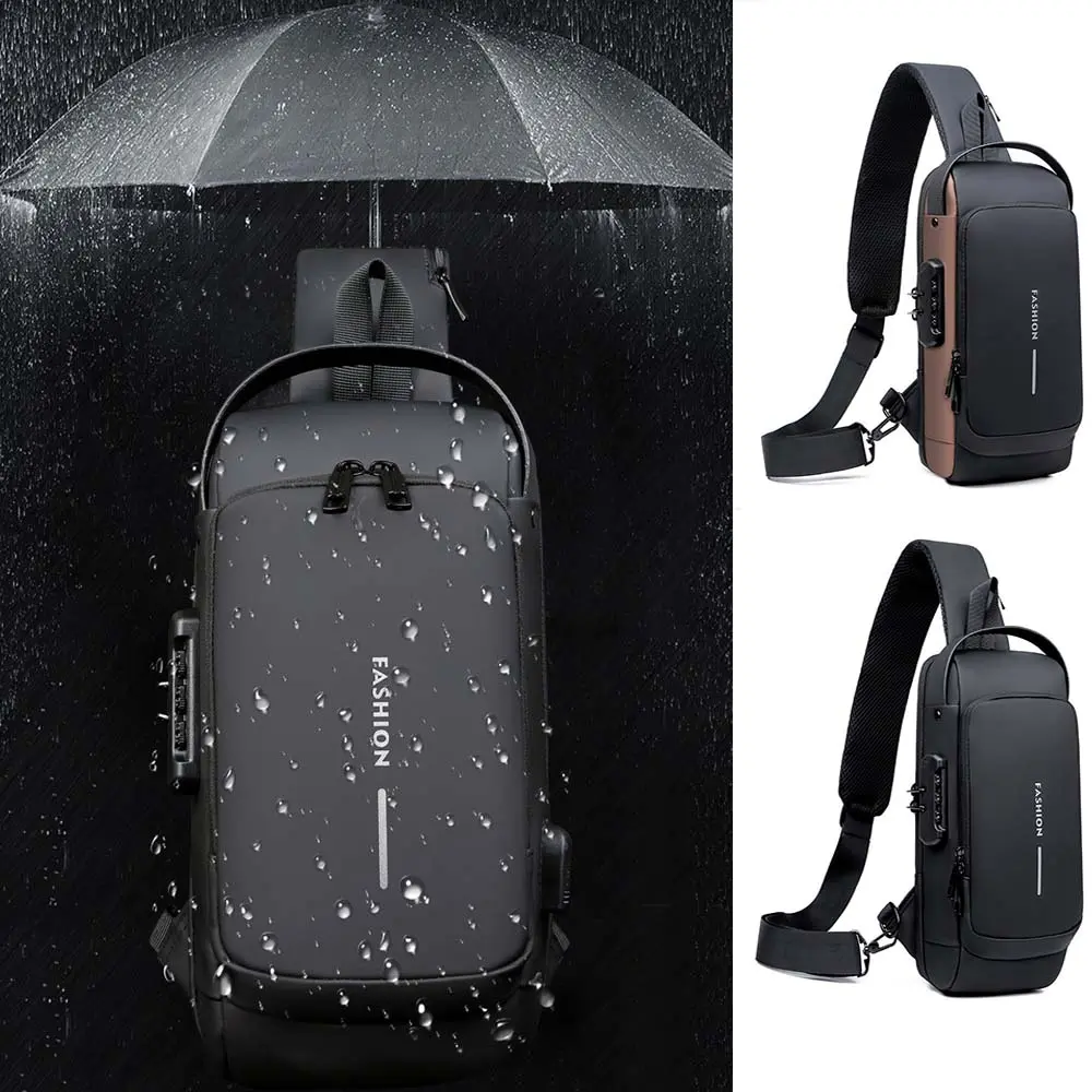 Motorcycle Bag Password Anti-Theft Chest Pack Unisex Shoulder Bag Sports Waist Bag Casual Multi-Functional Crossbody Bag Waist Packs