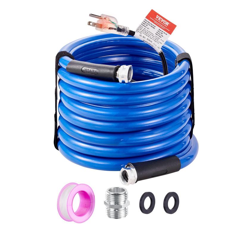 VEVOR 25ft Heated Water Hose for RV, Heated Drinking Water Hose Antifreeze to -45°F, Automatic Self-regulating, 5/8" I.D. with 3/4" GHT Adapter, Lead and BPA Free