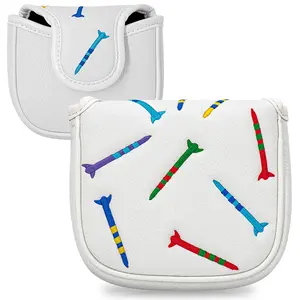 PU Material Colorful Nails Design Style Club Head Cover, Golf Accessory, Golf Putter Club Cover, Golf Mallet Putter Cover, Advanced Embroidery for Most Brands