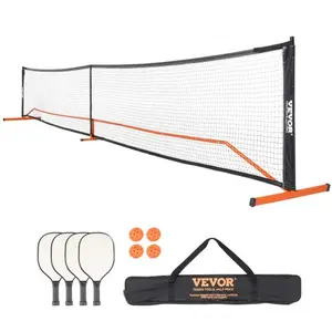 VEVOR Pickleball Net Set, 22FT Regulation Size Portable Pickleball System with Carrying Bag & Balls & Paddles, Weather Resistant Steady Metal Frame & Strong PE Net, for Outdoor Backyard Driveway Does not apply