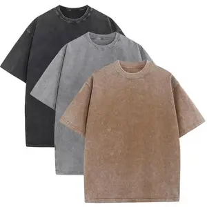 Men's Oversized Cotton T-Shirts Loose Fit Vintage Washed Tee Unisex Short Sleeve Casual Shirts Tops