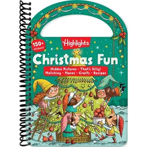 Christmas Fun: Christmas Book for Kids with Over 150 Stickers, Christmas Puzzles, Crafts and Recipes, Perfect Christmas Themed Gift for Kids 3-6 (Carry and Play Activity Books)