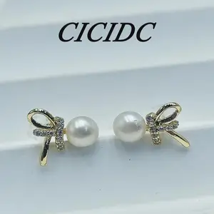 Natural Freshwater Pearl Earrings With New Minimalist Design Ffor Women's Daily Wear Earrings