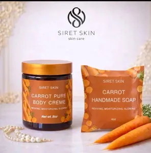 Siret Cosmetics Set Carrot 2 Pcs King of Queen, Siret Skin, 1 soap 4 oz - 1 body Cream 8oz. WorldcaShop USA