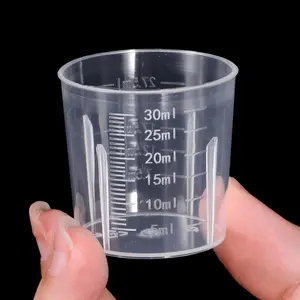 20 PCS 30ml (1oz) Liquid Measuring Cups Plastic, Mini Clear Medicine Measuring Cups Graduated Beakers for Kitchen Lab Measure Tool Beakers Cooking Home Crafts, Accurate Stackable