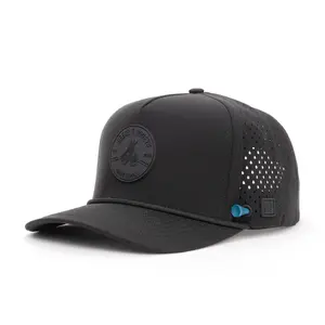 BRIMZ Golf Performance Hat - Breathable Sweat & Water Resistant Golfing Snapback Cap with Tee Holder & Magnetic Ball Marker (Beers & Bogeys)