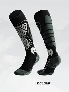 Professional Ski Socks Unisex Winter Warm Pressure Calf Socks, Professional Cycling Hiking Running Walking Compression Long Tube Socks Sport Socks Athletic Socks Sports Socks