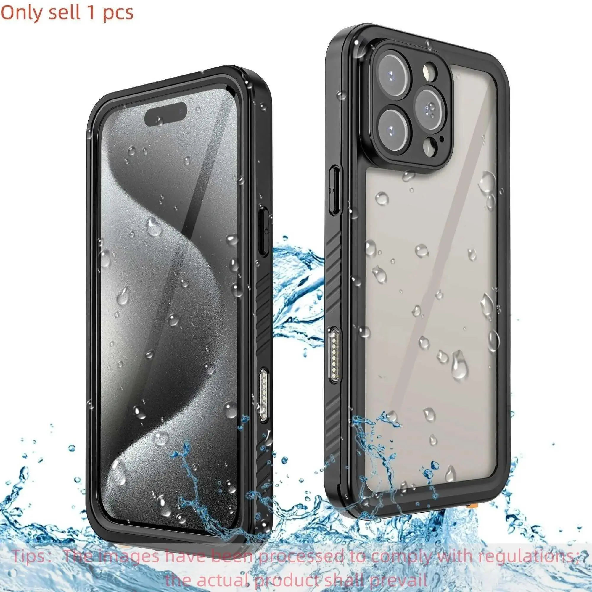 Transparent Full Body Case for iPhone, IP68 Waterproof, Anti-Slip, Dustproof, Shockproof, Compatible with iPhone 17/16/15/14/13/12/11 Pro Ma HNY18PLXC