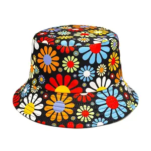 Colorful Flowers Bucket Hat Sun Hat Baseball Cap Mesh Hat Outdoor Sport Adjustable Sunscreen Leisure Hat Spring Autumn Travel Tourism Beach