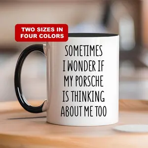 Porsche Lover Gift Mug for Porsche Funny Coffee Mug Porsche Thinking Humor Coffee Cup Love Porsche Gift Him Dad Vintage Porsche Décor Gift