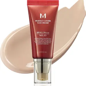 Perfect Cover BB Cream No.23 Natural Beige -Light/Medium with Cool/Neutral Undertone SPF 42 PA +++ 1.69 Fl Oz - Tinted Moisturizer for face with SPF Concealer Foundation Makeup Moisture