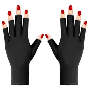 Gloves for Gel Manicures UPF50+ Fingerless UV Light Protection Gloves for Gel Nails Manicure