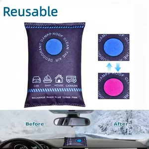 Reusable Car Dehumidifier Bag,Absorbs 100ML Moisture,Color Changing Indicator,Anti-Condensation,for Vehicle,RV and Home