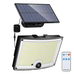Solar Outdoor Light 2800lm LED Floodlight with 16.4ft Cable, Remote Control Solar Motion Sensor Lamp, 3 Modes, Security Light for Patio Garden Garage, Outdoor Solar Lights