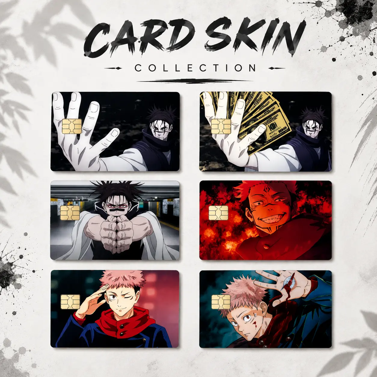 Jujutsu Kaisen Choso & Sukuna & Yuji Itadori Card Skin Collection, Anime Credit Debit Card Sticker, Manga Vinyl Card Cover for JJK Fans